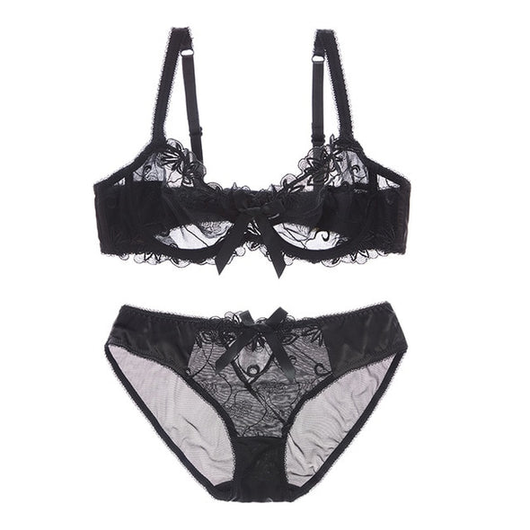 Plus Size Embroidered Lingerie Set