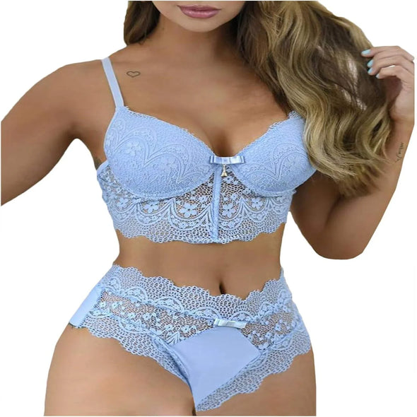 Plus Size Lace Sling Lingerie & Bodysuit Set – Sexy Embroidered Nightwear